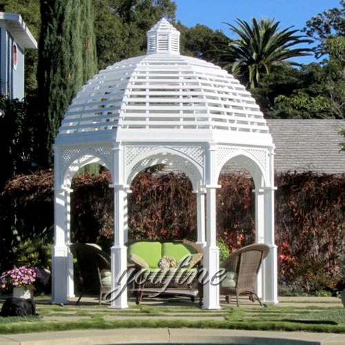 Outdoor round 10x10 metal small garden white gazebo for sale