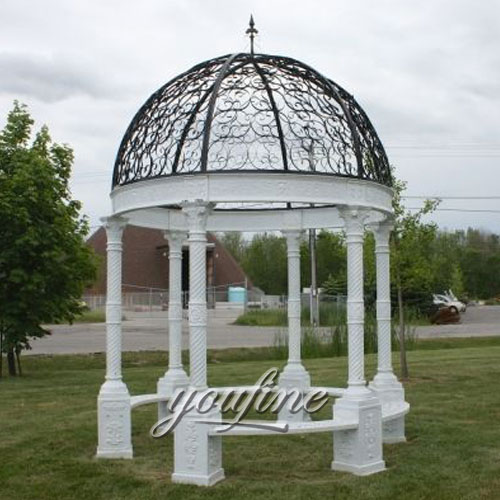 Buying outdoor White marble gazebo for garden decorBuying outdoor White marble gazebo for garden decor