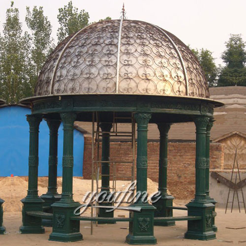Buying Outdoor hardtop wrought iron round gazebo with best price