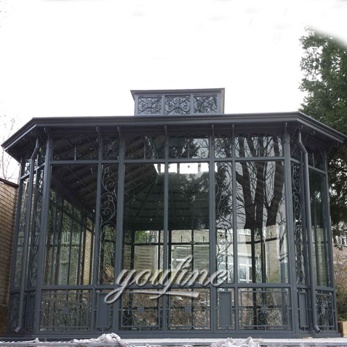 Outdoor large garden decor metal casting iron gazebo for sale