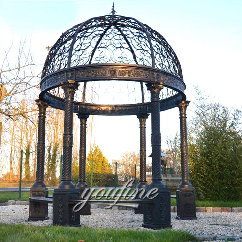 Outdoor large metal garden round hardtop gazebo  with best price