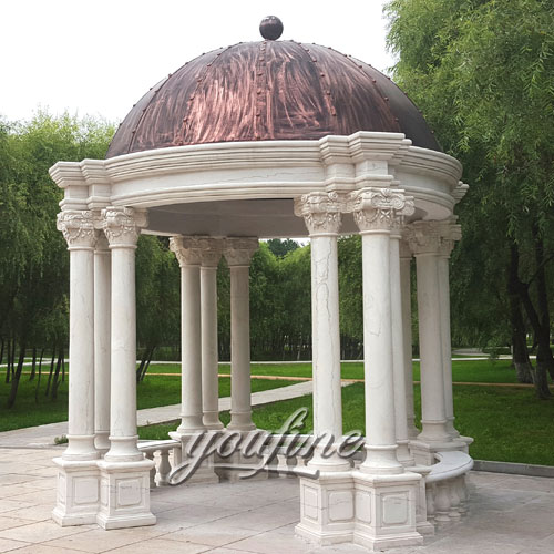 Factory supply luxury marble gazebo for garden decoration on stock