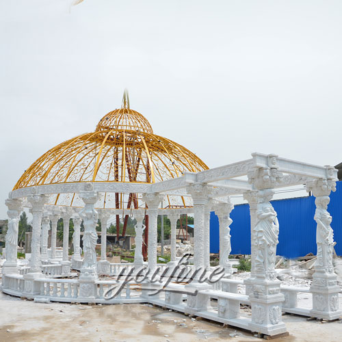 outdoor large garden decoration white marble gazebo for sale