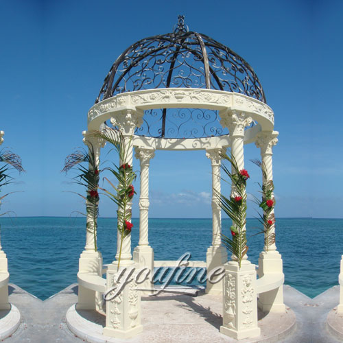 Outdoor decorative nature marble wedding gazebo for sale