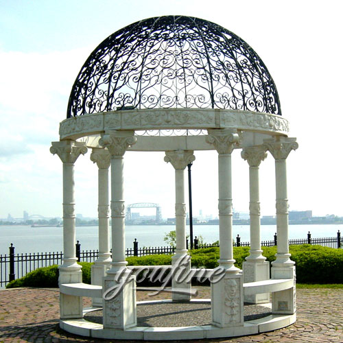 Western Style natural marble gazebo for sale