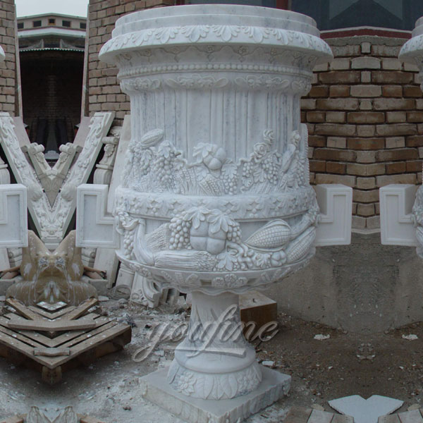 Factory supply white marble planter pot for sale