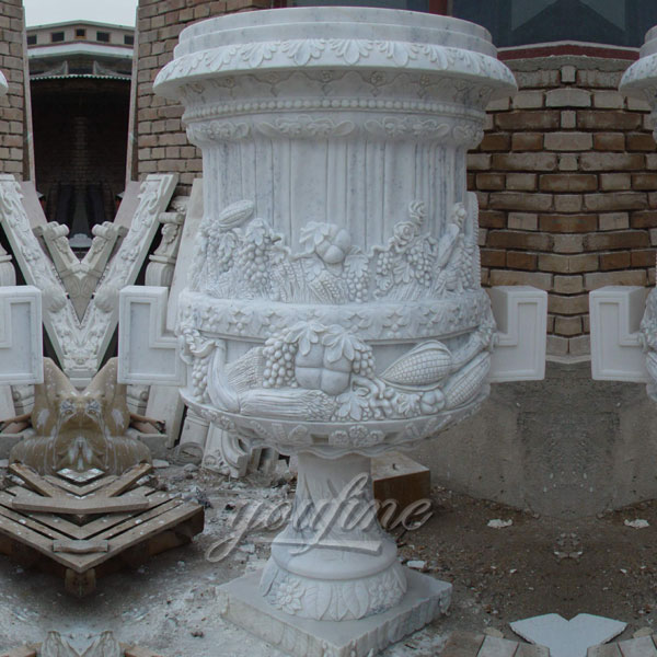 Factory suppply white marble planter pot for sale