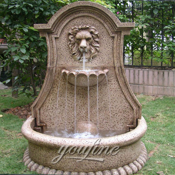 Home wall lion head water fountains for garden decor