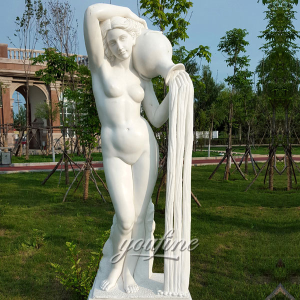 Outdoor garden decor life size nude woman pouring water for sale