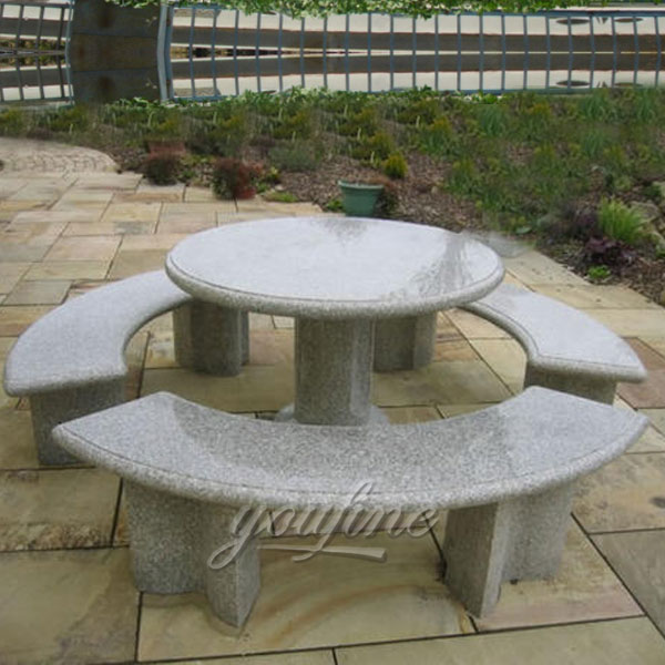 Outdoor garden decor marble table and bench set for sale