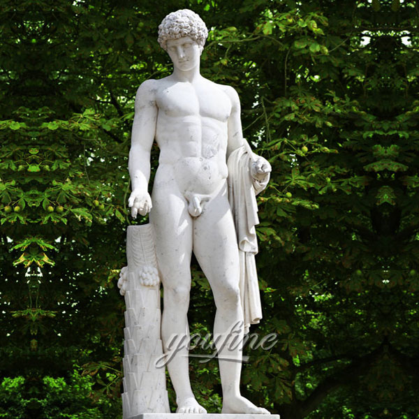 Outdoor life size nude man marble sculptures for garden decor