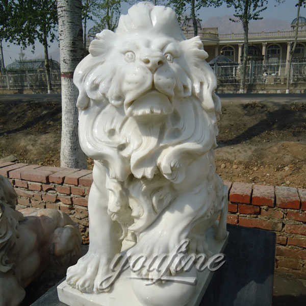 Factory supply outdoor concrete marble lion statues for sale
